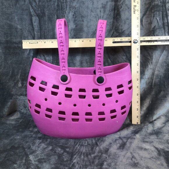 Waterproof Rubber Tote Woman's Medium Size Pink Bag For Women - Picture 2 of 5